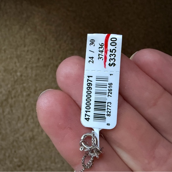 white gold plated black and white diamonds Eiffel Tower pendant necklace - Picture 2 of 6